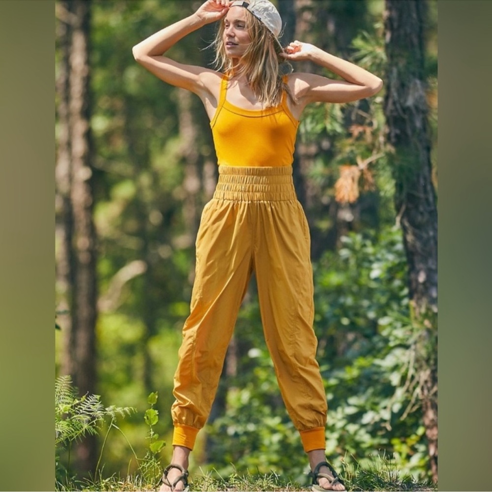 FP Movement by Free People Yellow/ gold the way home noiseless onesie sz L